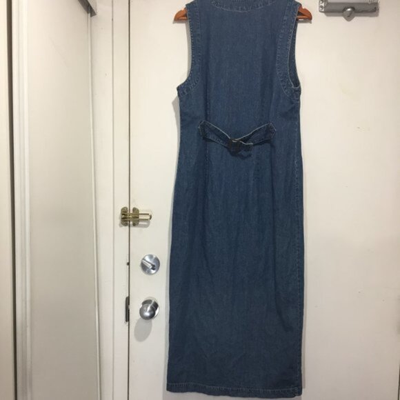 VINTAGE ST JOHN'S BAY MAXI DENIM DRESSES SIZE 8M - Picture 5 of 9